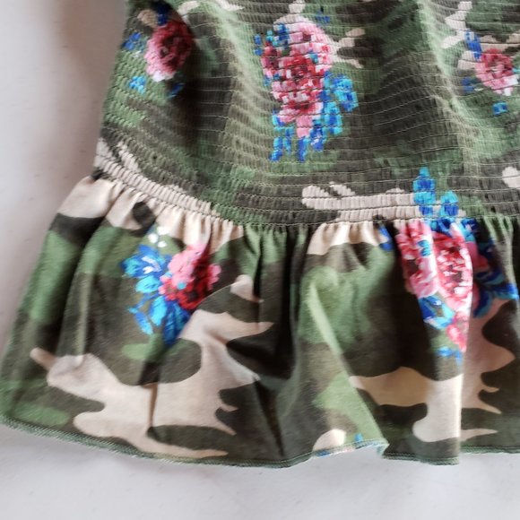 Cute Camo and Floral Tube Top Summer Vacation Size Small - Picture 3 of 5